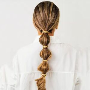 New ZARA 4pc Gold Ponytail Hair Rings